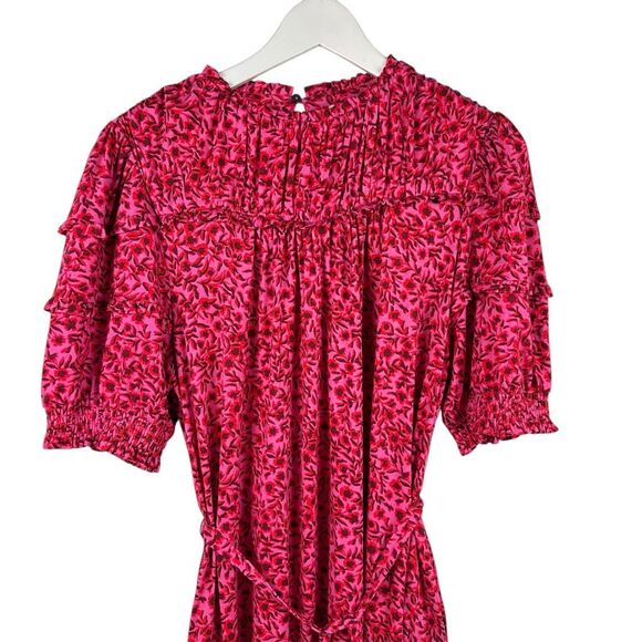 Boden Yoke Detail Jersey Mini Dress size 10L Gin Fizz Abstract Vine - Picture 7 of 11